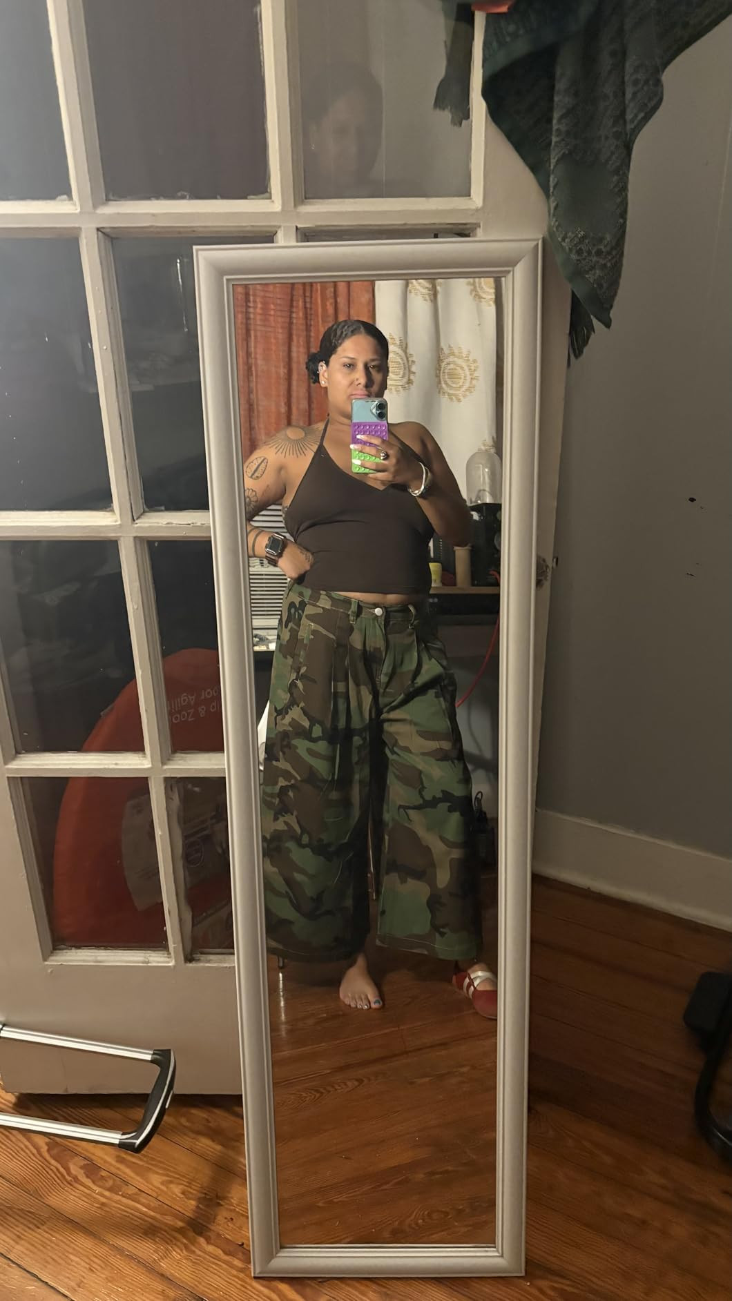 Unybwonn Women Baggy Cargo Jeans Camo Army Fatigue Wide Leg Harem Cropped Denim Pants Plus Size C... | Amazon (US)