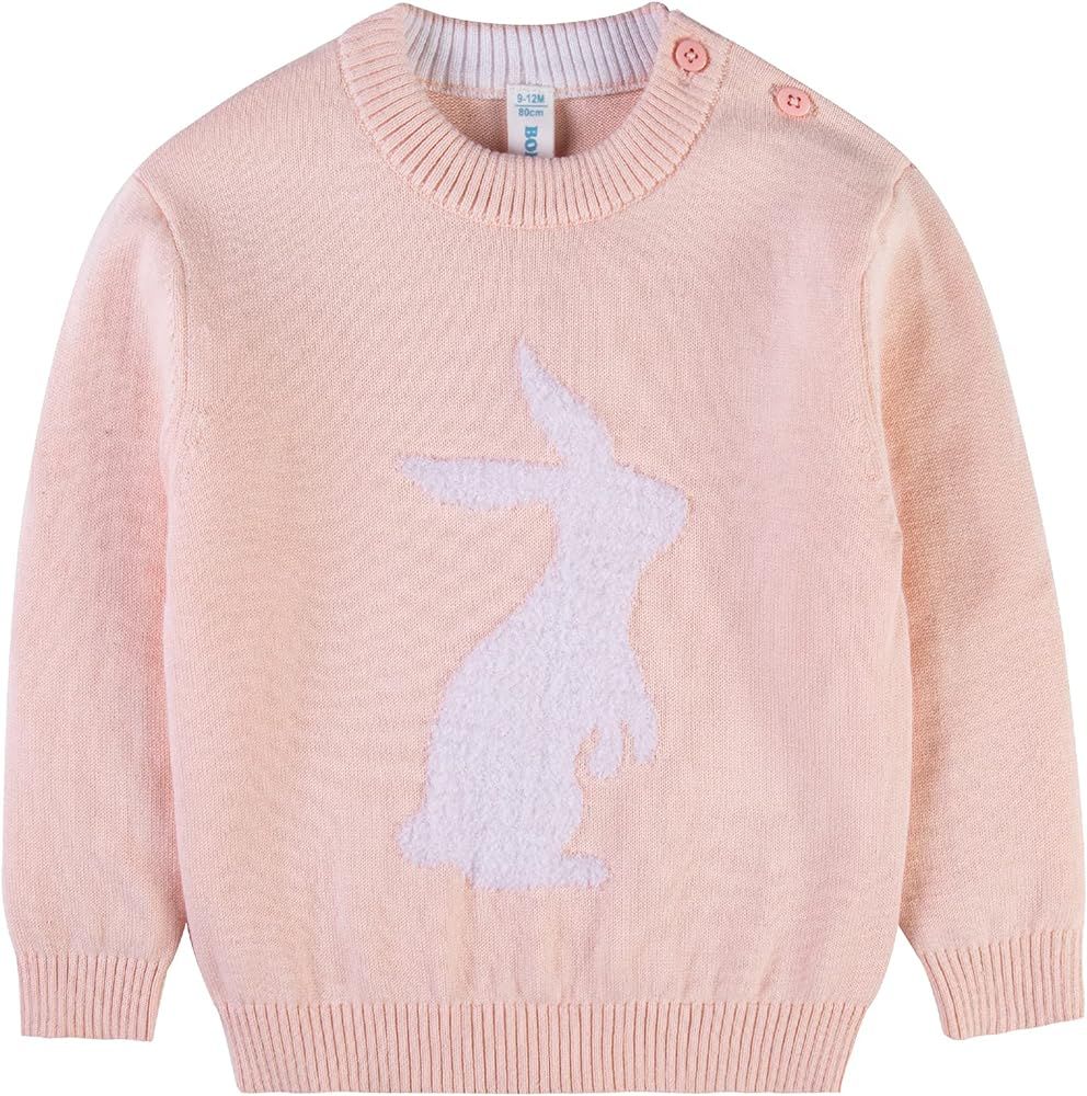 BOBOYOYO Baby Girls Sweater Cotton Toddler Girls Sweaters Newborn Boys Cute Jumper Pullover | Amazon (US)