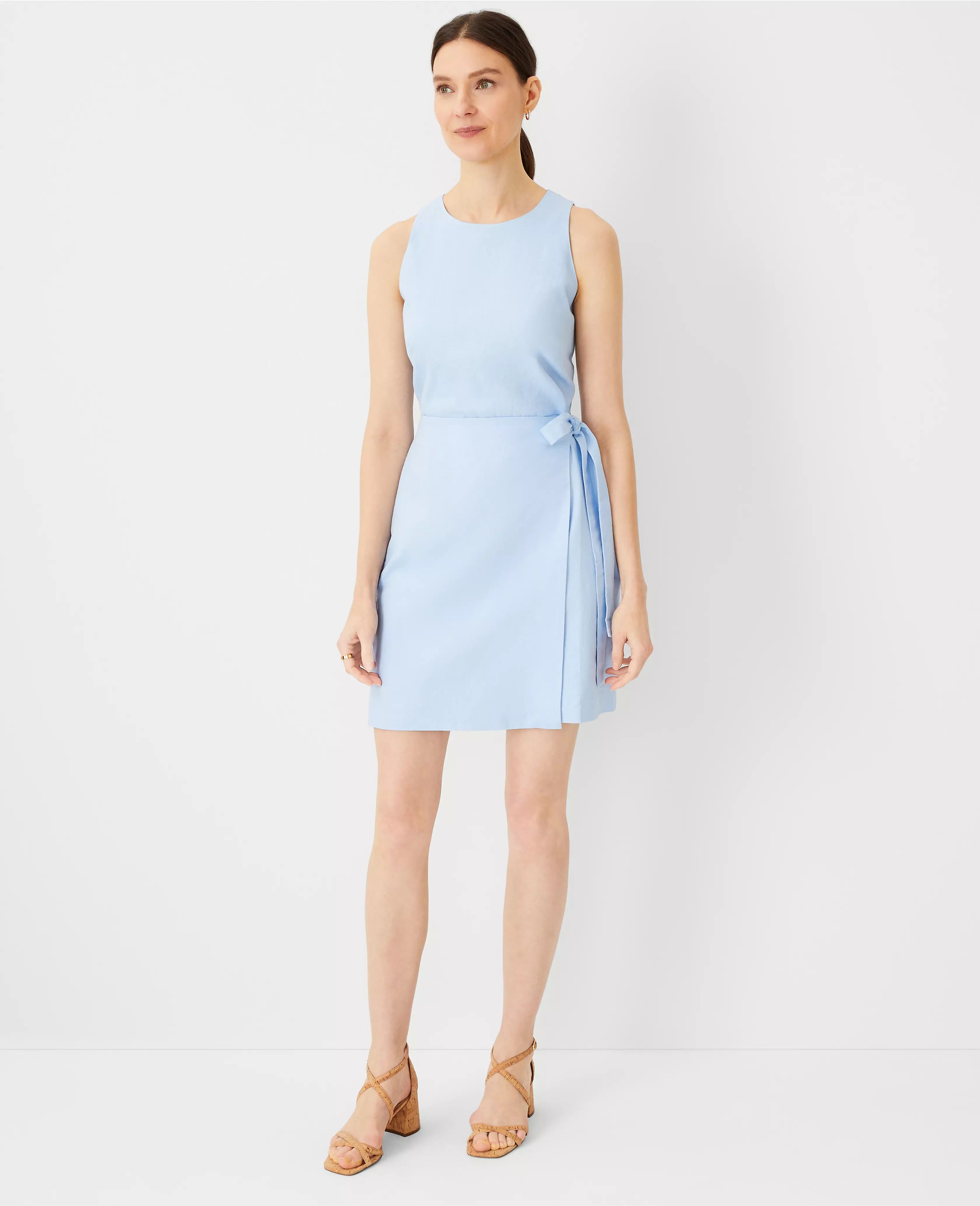 Petite Linen Blend Sheath Dress | Ann Taylor (US)