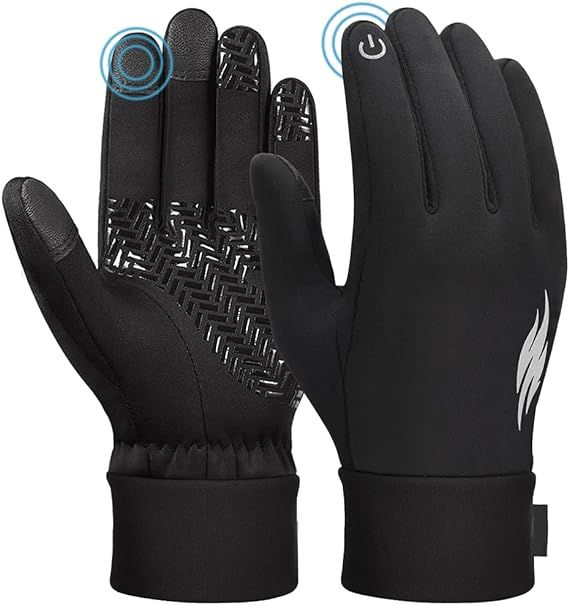 Unisex Winter Touch Screen Gloves: Thermal Anti-Slip Windproof Gloves Black & Grey S/M/L | Amazon (US)