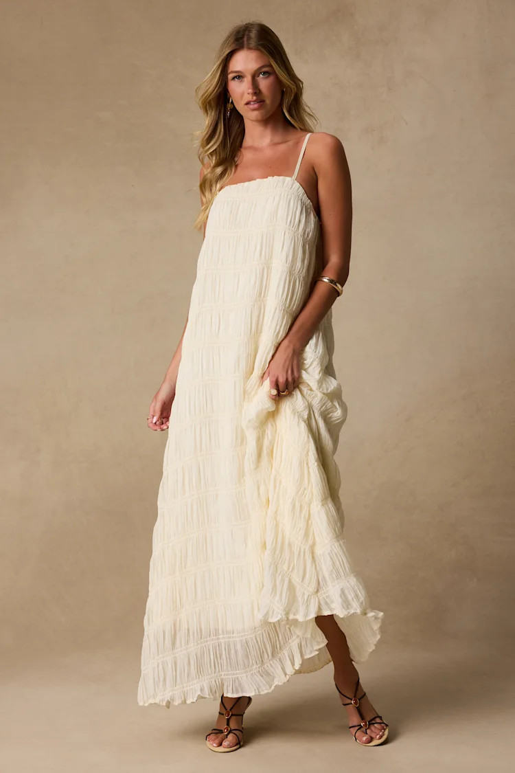 Louisiana Ivory Smocked Shift Maxi Dress | Lulus