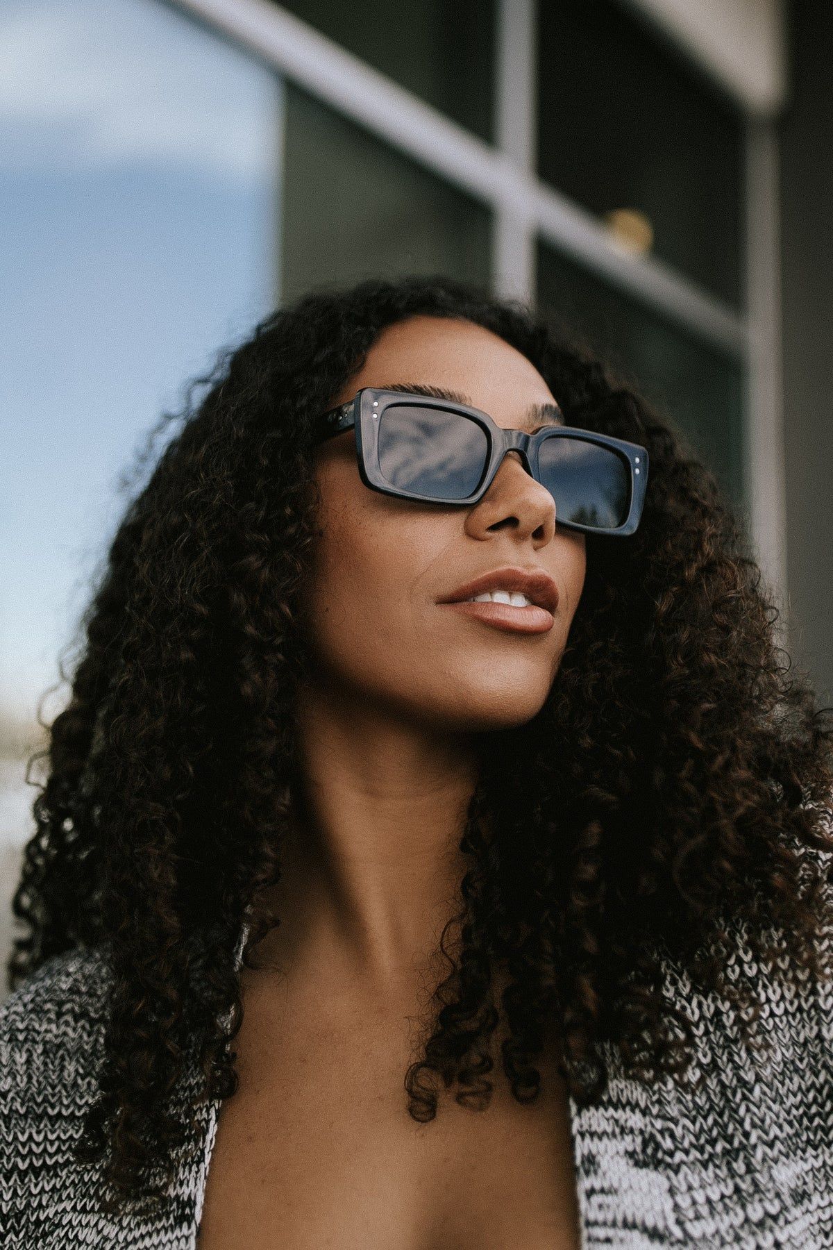 On Vacation Rectangle Sunglasses - Black | THELIFESTYLEDCO