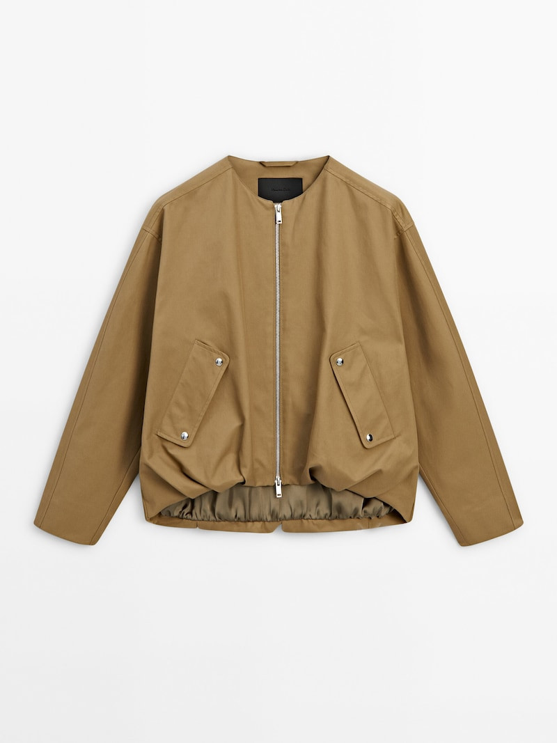 Voluminous jacket with snap buttons | Massimo Dutti UK