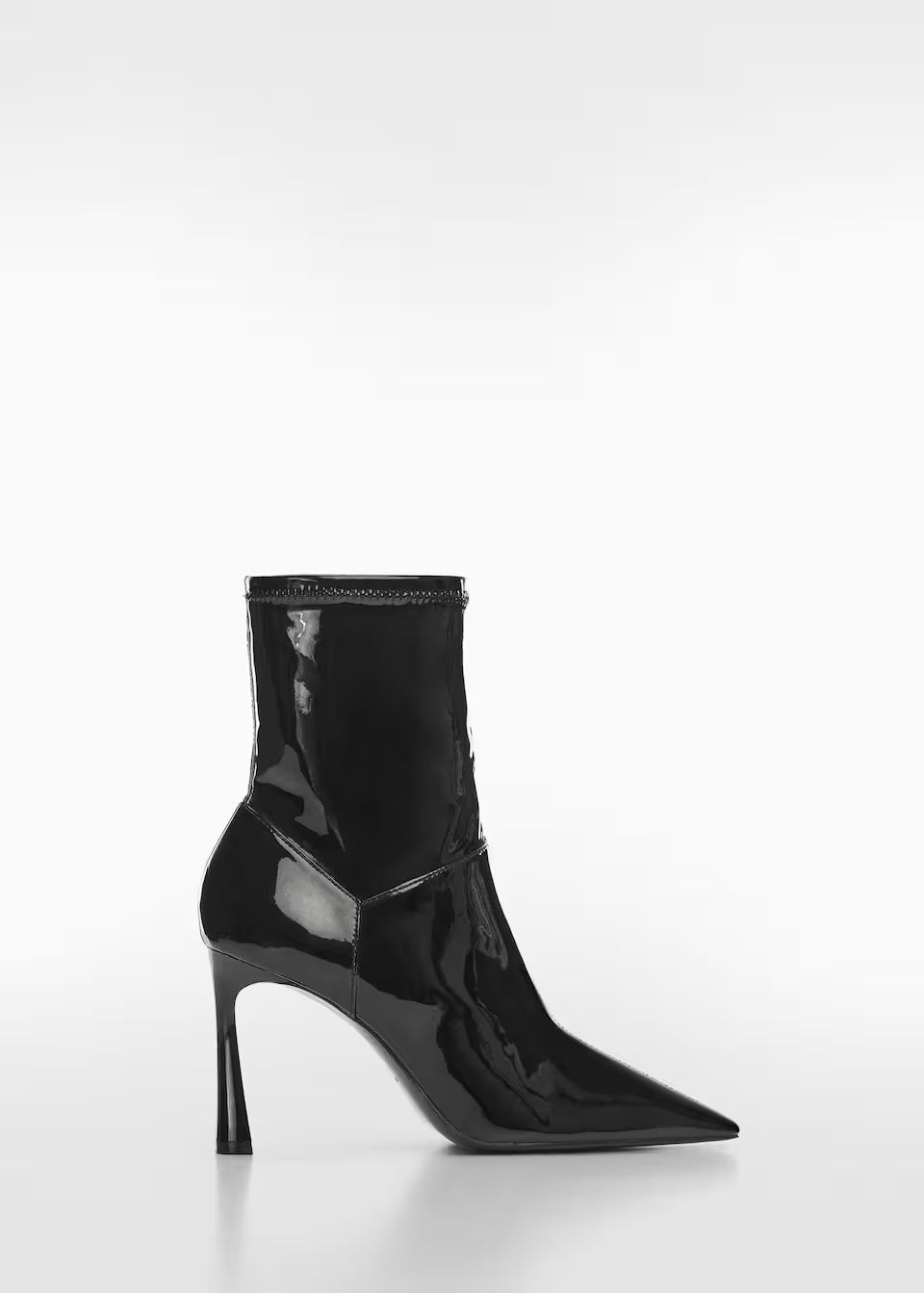 Patent leather-effect heeled ankle boots | MANGO (US)