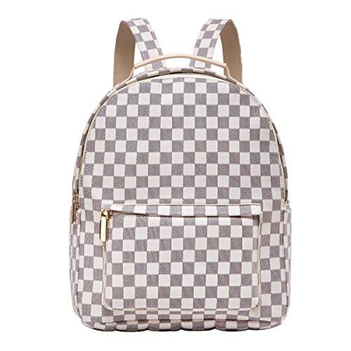 Daisy Rose - Daisy Rose Checkered Backpack bag - Luxury PU Vegan Leather (Cream) - Walmart.com | Walmart (US)