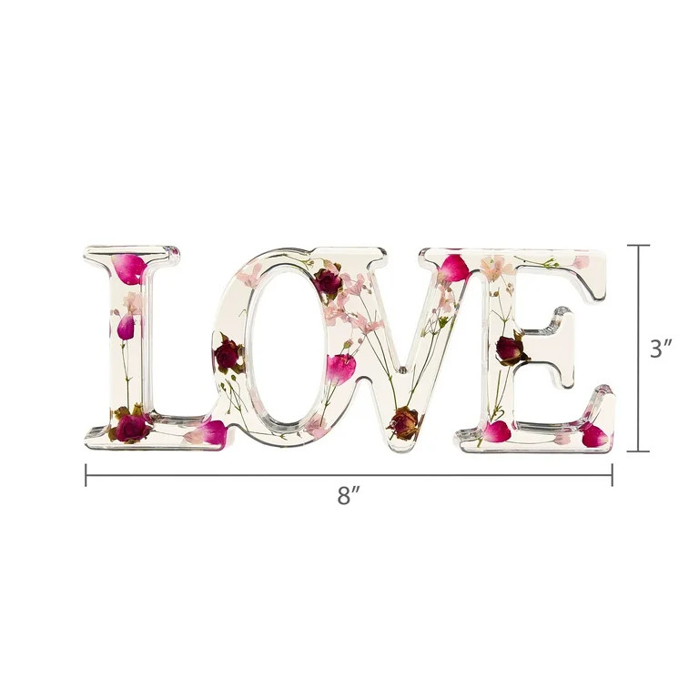 Floral Love Tabletop Decoration, Multicolor, 3", Valentine's Day by Way To Celebrate | Walmart (US)