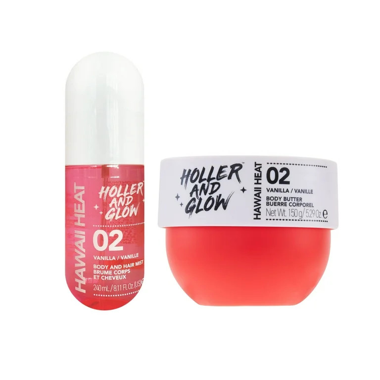 Holler And Glow Limited Edition Hawaii Heat Vanilla Body & Hair Mist and Body Butter Gift Set, 2 ... | Walmart (US)