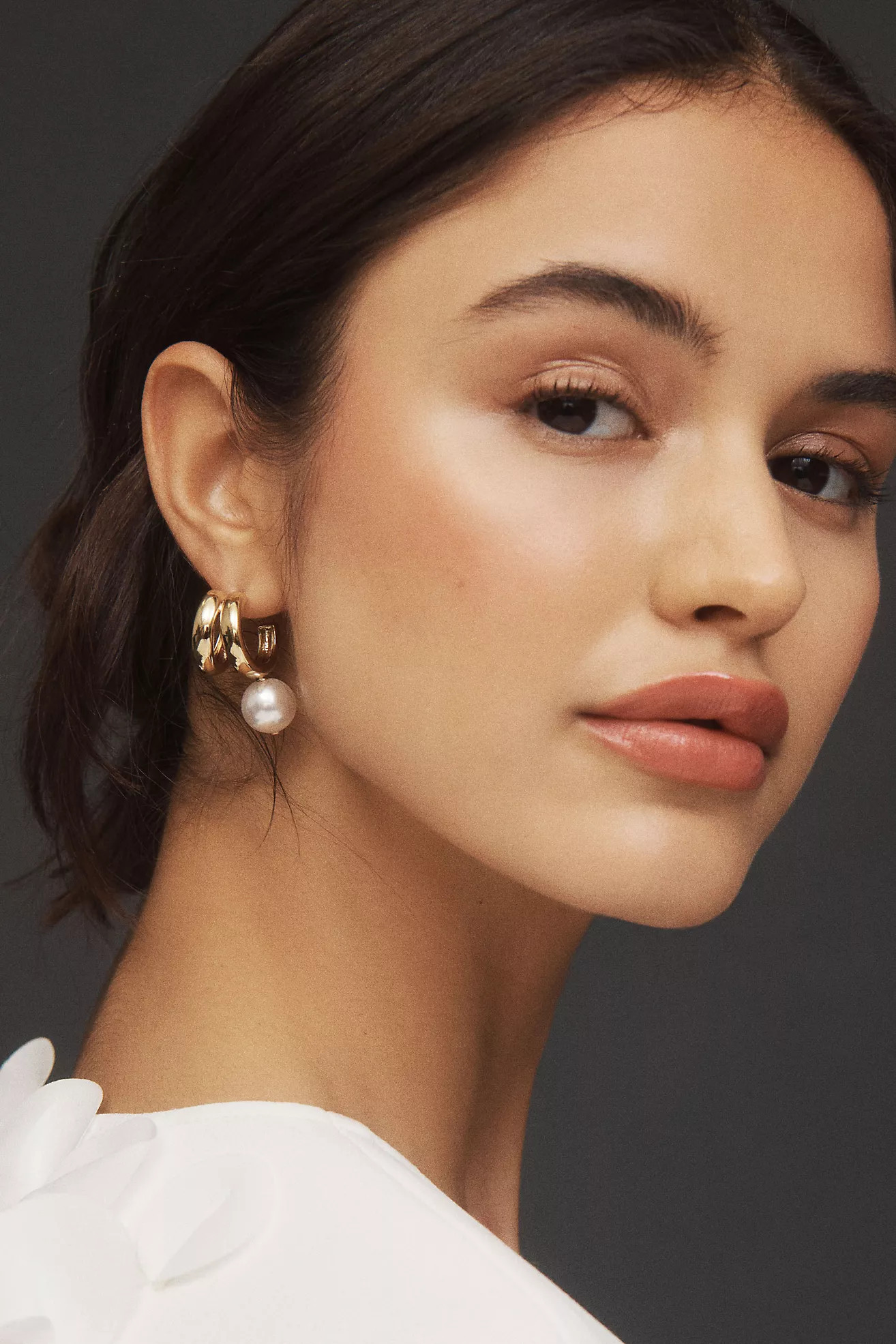 NADRI Farrah Pearl Drop Double Hoop Earrings | Anthropologie (US)
