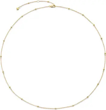14K Gold Beaded Chain Necklace | Nordstrom