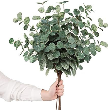 Amazon.com: TOPHOUSE 6pcs Artificial Eucalyptus Leaves Stems Bulk 24.8” Silver Dollar Eucalyptu... | Amazon (US)