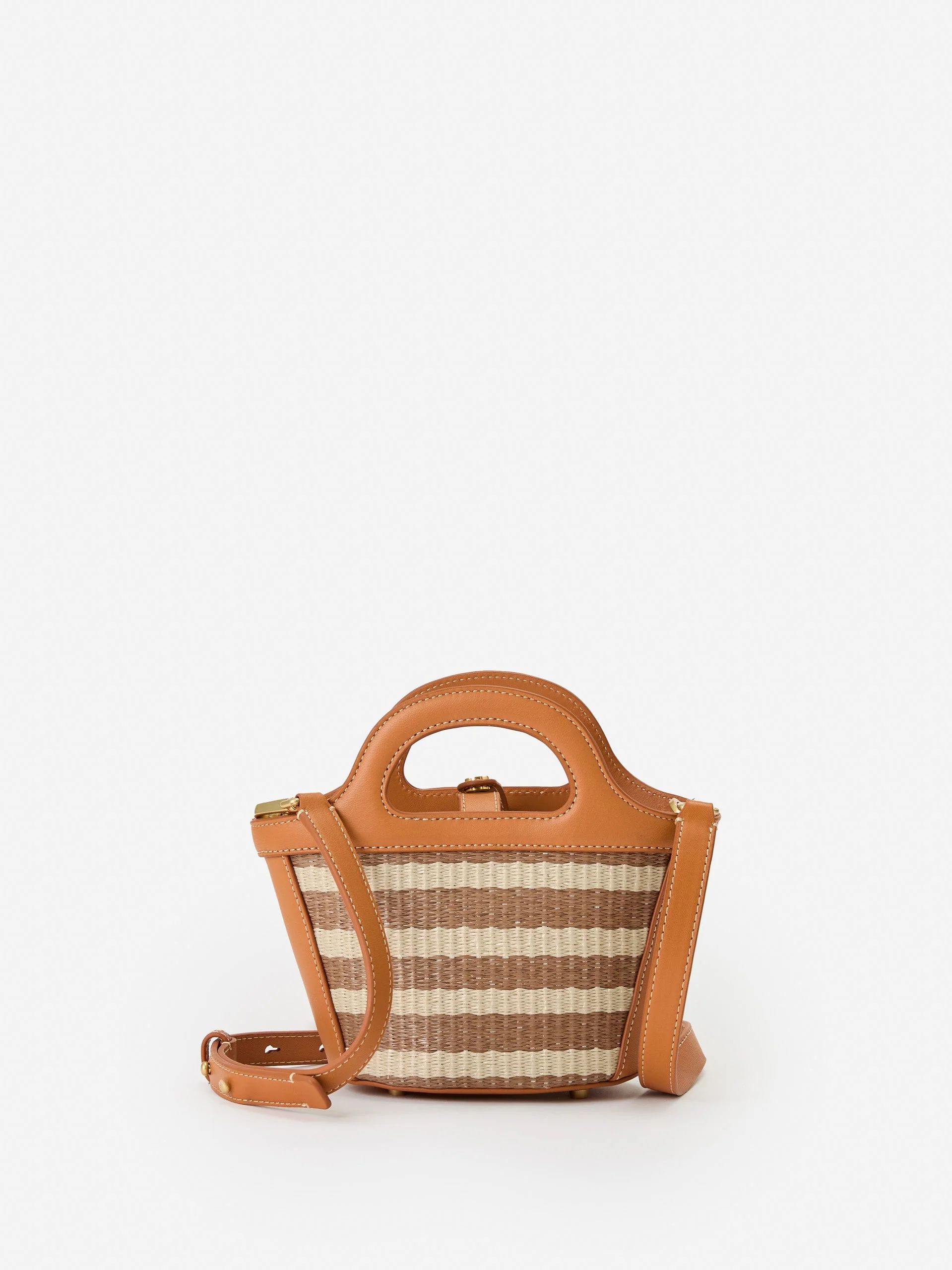Brown/Natural Stripe Zani Crossbody | Women's Handbags | J.McLaughlin | J.McLaughlin