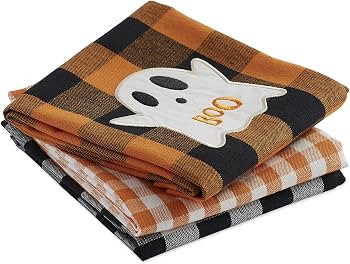 DII Happy Halloween Dishtowel Collection Embellished Cotton Kitchen Hand Towel Set, 18x28, Spooky... | Amazon (US)