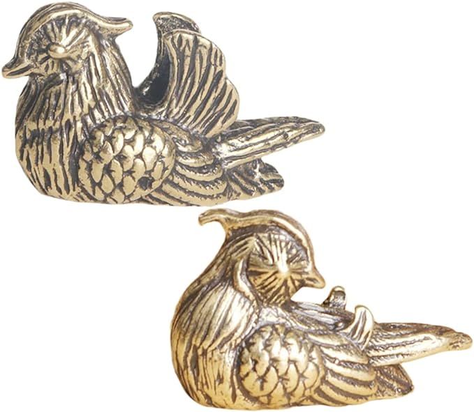 VOSAREA 1 Pair Desk Topper Bird Decoraciones para Salas De Casa Golden Mandarin Gifts for Car Ani... | Amazon (US)