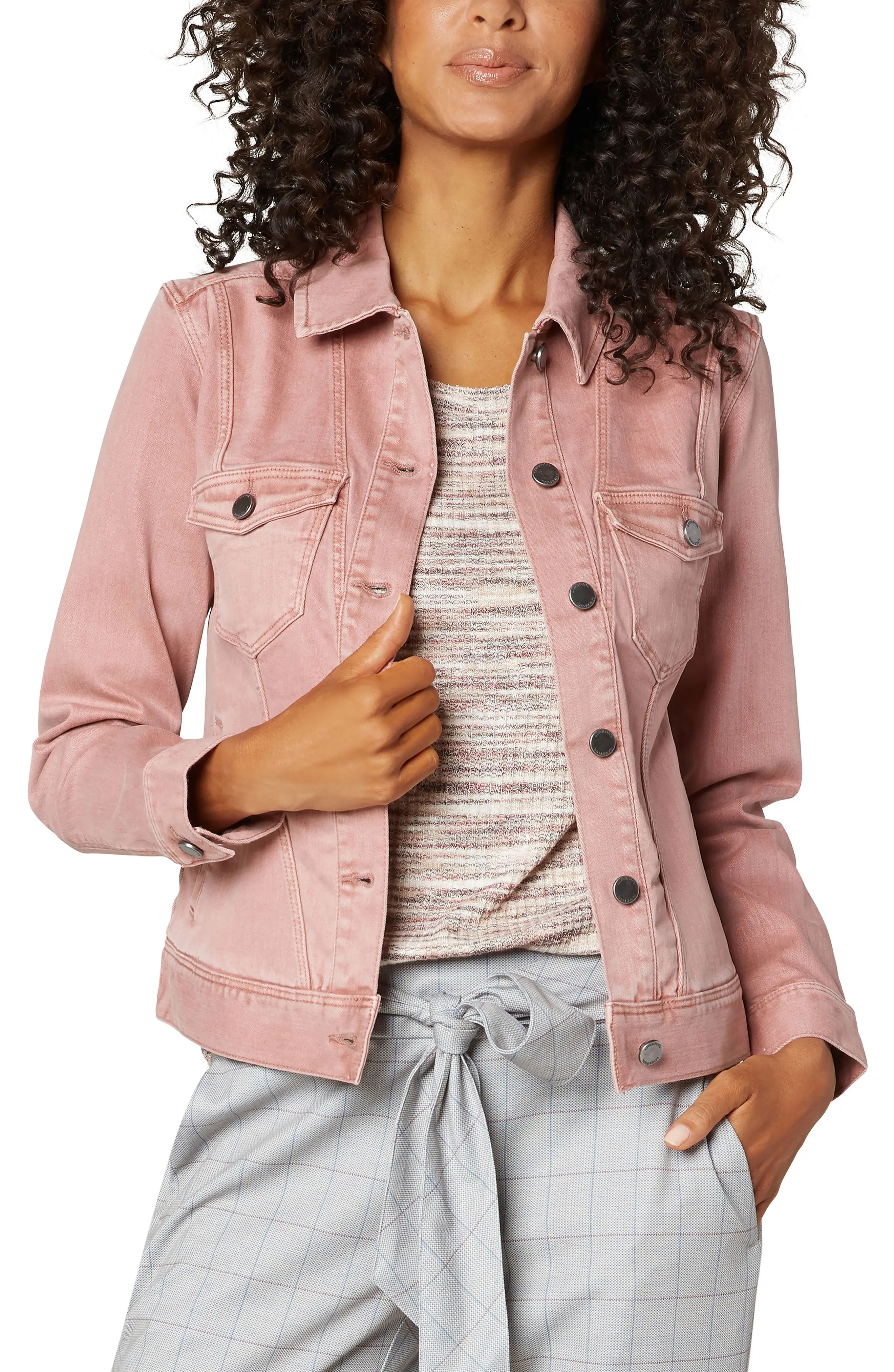 Liverpool Los Angeles Seamed Stretch Twill Jacket in Mauve Blush at Nordstrom, Size Large | Nordstrom