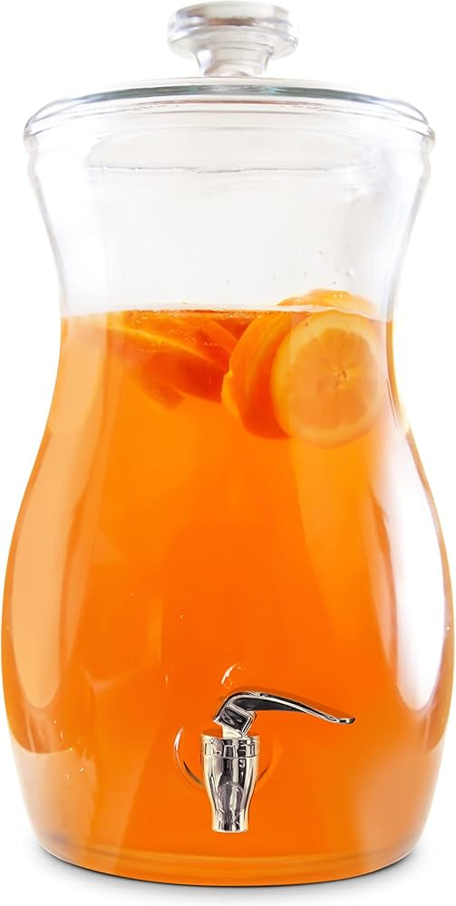 Style Setter Glass Beverage Dispenser for Countertop - 2.7 Gallon Large Glass Drink Dispenser w/S... | Amazon (US)