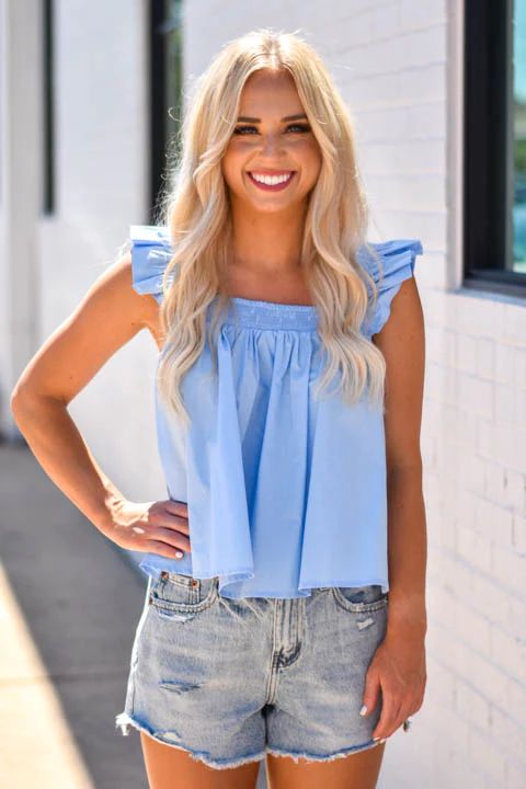 Blank Space Top - Powder Blue | The Impeccable Pig