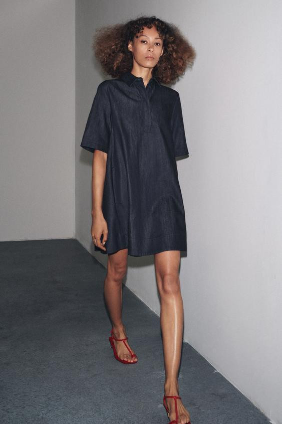 ZW COLLECTION DENIM MINI DRESS | Zara US