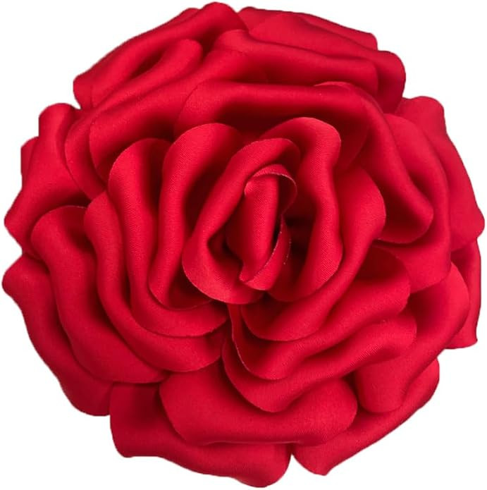 Dainty Silk Satin Rose Flower Extra Large Big Brooches Lapel Pins Fabric Flowers Oversized Brooch... | Amazon (US)