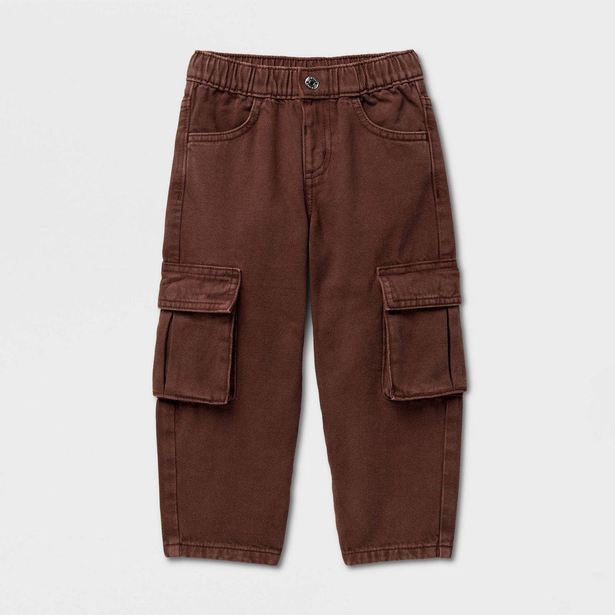 Toddler Boys' Loose Snap Front Denim Cargo - Cat & Jack™ Brown 5T | Target