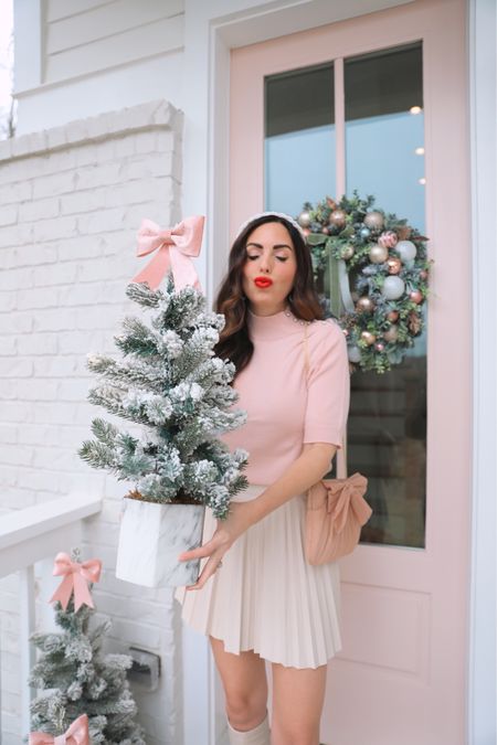 A pretty and girly pink winter outfit good for Florida and southern temps  

#LTKHoliday #LTKunder100 #LTKSeasonal