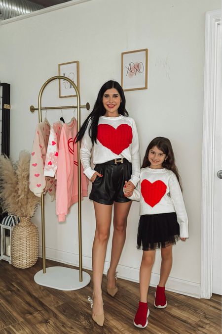 Mommy and me family matching Valentine’s Day mom and kids heart sweaters ❤️ 

#LTKMostLoved #LTKkids #LTKfamily