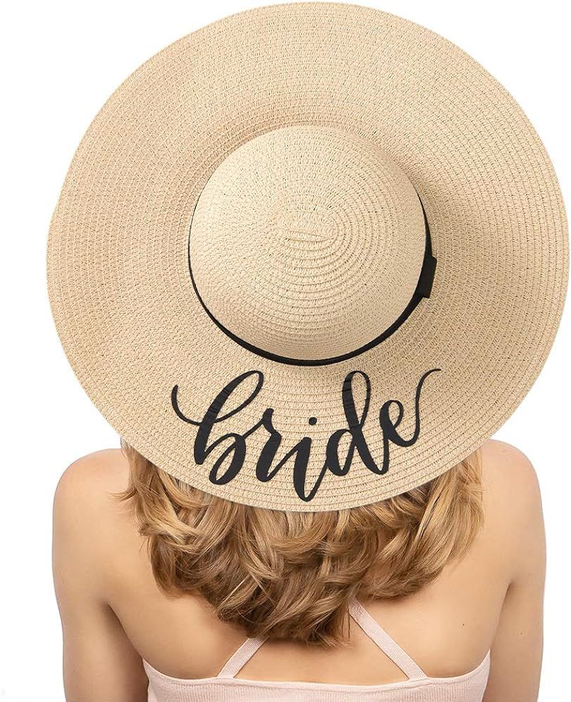 xo, Fetti Bachelorette Party Decorations Tan Bride Sun Hat | Neutrals Bridal Shower Gift, Bridesm... | Amazon (US)