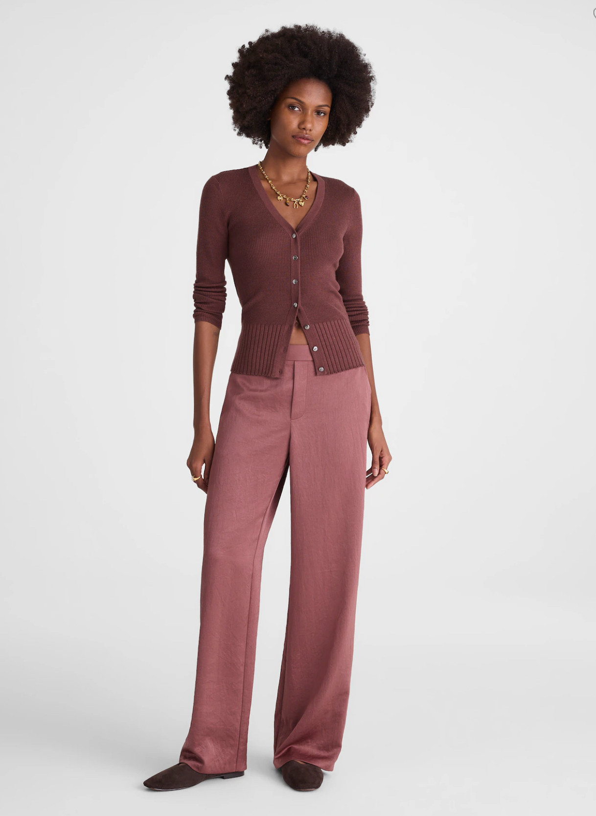 Perfect satin pants for your next girl's night or office party 

 