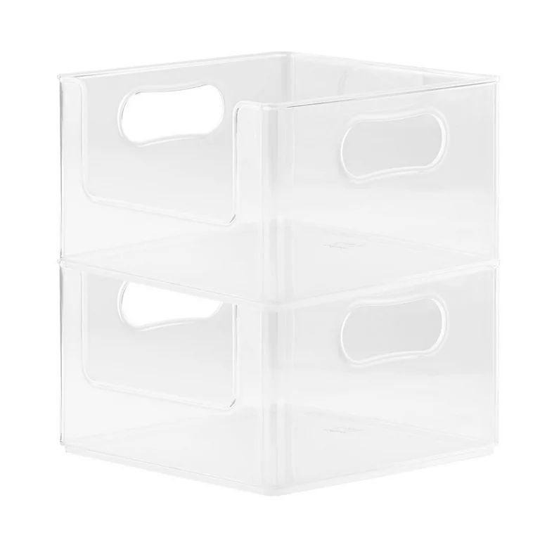 The Home Edit Clear Stacking Bin, 10” x 10” x 6” Plastic Modular Storage System Organizer | Walmart (US)