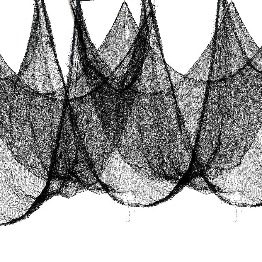 Nirohee 5 Pack Halloween Spider Web Black Creepy Cloth,Spooky Fabric Cloth Halloween Decorations ... | Amazon (US)