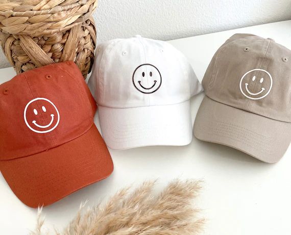 Smiley Face Hat Smiley Face Ball Cap Simple Smiley Hat | Etsy | Etsy (US)
