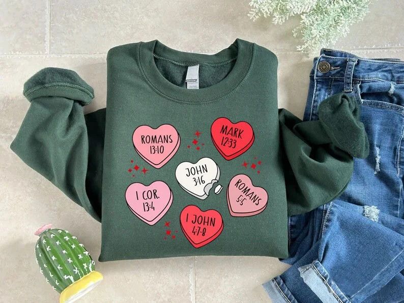 Christian Valentines Day Sweatshirt, Valentines Day Gift, Christian Shirts, Bible Verse Sweater, ... | Etsy (US)