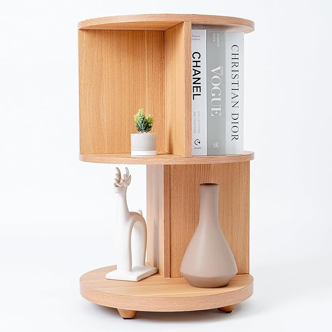 KAYMILY Side Table for Living Room, Circle Bookshelf Office End Table, Mid Century Modern Nightst... | Amazon (US)