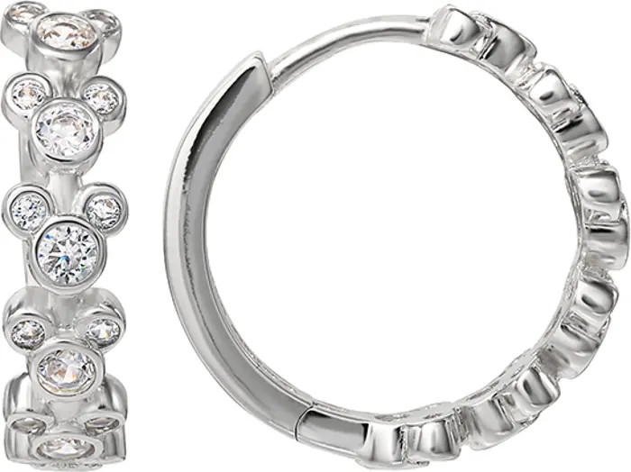 Silver Plated Cubic Zirconia Endless Hoop Earrings | Nordstrom