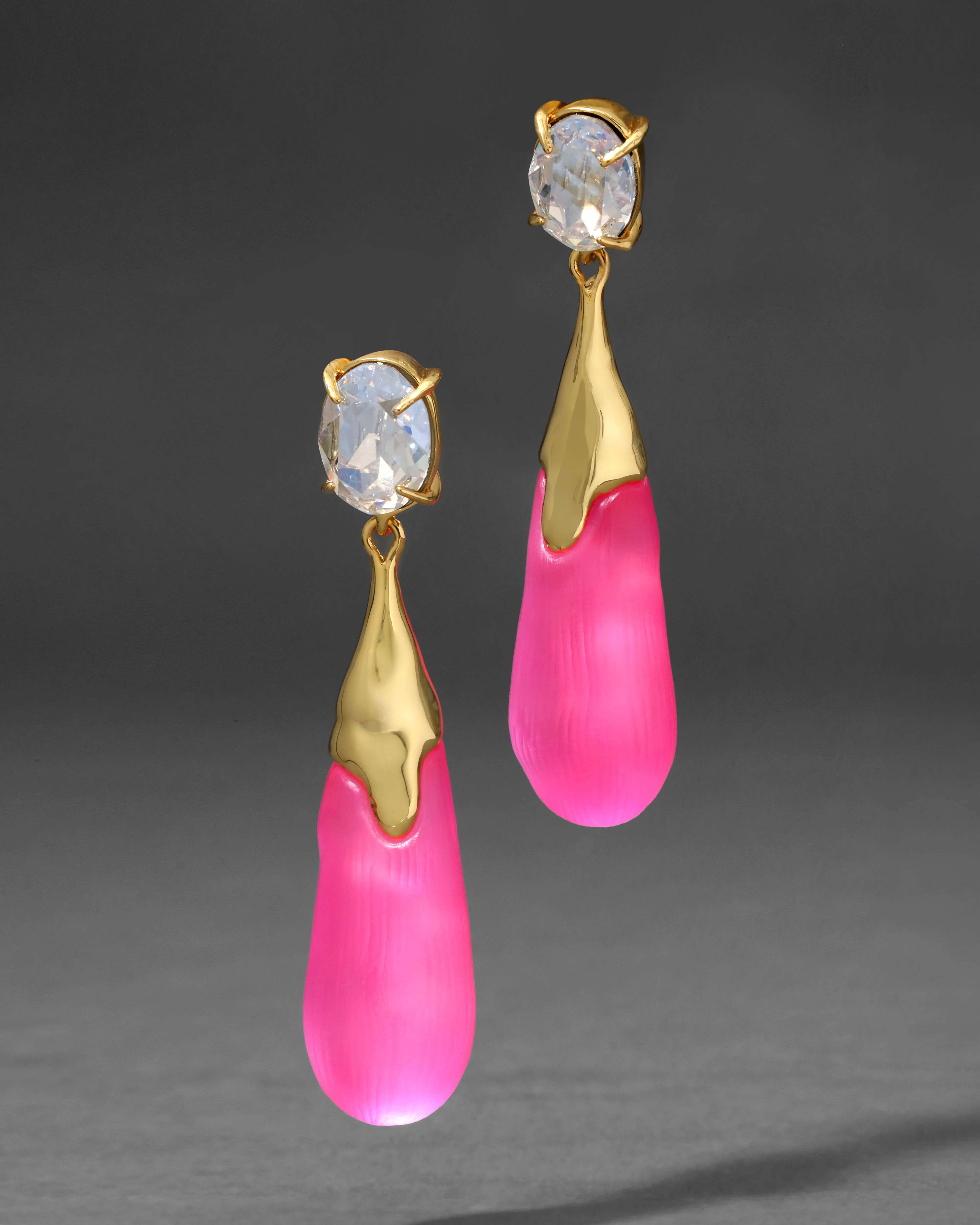 Bonbon Crystal Small Teardrop Earring- Neon Pink | Alexis Bittar