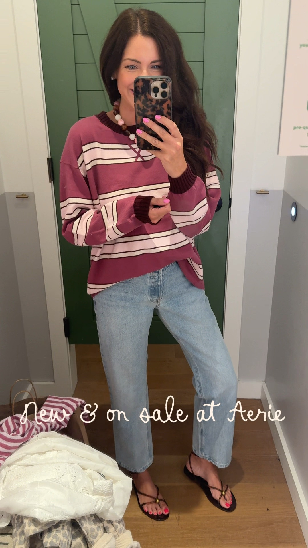 30% off Aerie!! Code: SOMUCHLOVE
leopard pullover-xs runs very big 
Leopard shorts-small
Cardigan-small 
Striped pullover-xs
Pink tee-xs, runs big 
.
.
Aerie fall outfits, aerie new arrivals on sale

#LTKSaleAlert #LTKmomlife #LTKSeasonal