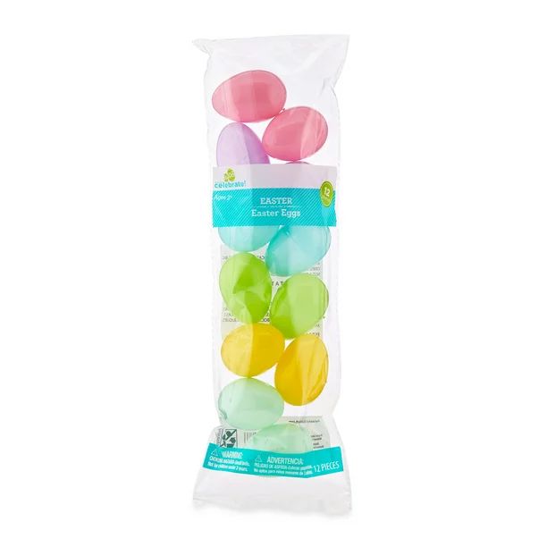 Way To Celebrate Easter 40 MM Pastel Plastic Easter Eggs, 12 Count | Walmart (US)