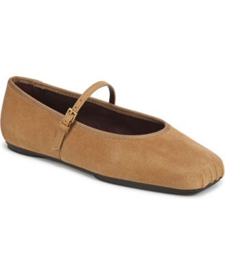 Franco Sarto Women's Oriel Square Toe Mary Jane Flats - Black Leather | Macy's