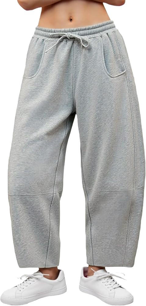 Women’s Barrel Sweatpants Loose Leg with Elastic Waist, Casual Lounge Pants Soft Fleece Joggers... | Amazon (US)