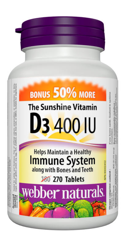 Webber Naturals Vitamin D3, 400 IU | Well.ca