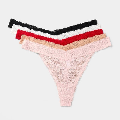 Women's 5pk Lace Thong Underwear - Auden™ S | Target