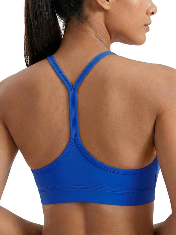 Aoysky Womens Racerback Sports Bras Workout Gym Padded Low Impact Spaghetti Strap Wireless Scoop ... | Amazon (US)