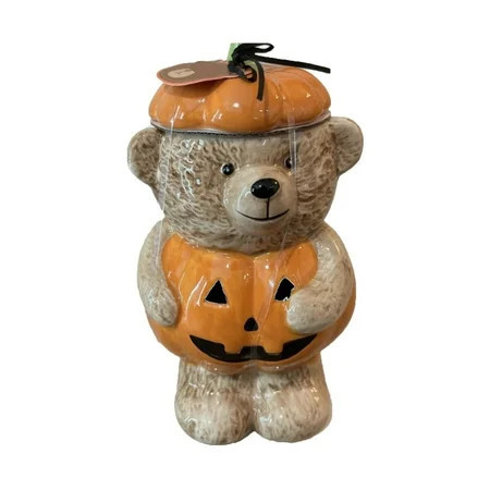 Besthm 2025 New Halloween Bear Shaped Ceramic Cookie Jar - 11.8" Pumpkin-Themed Storage Container with Lid - Decorative Kitchen Canister for Cookies, Candy & Treats - Halloween & Fall Home Decor | Walmart (US)