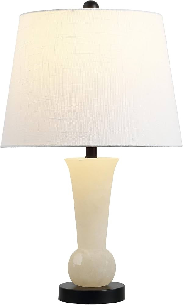 JONATHAN Y 23" Natural/Black Natural White Alabaster Table Lamp with Crystal Base, Modern Nightst... | Amazon (US)