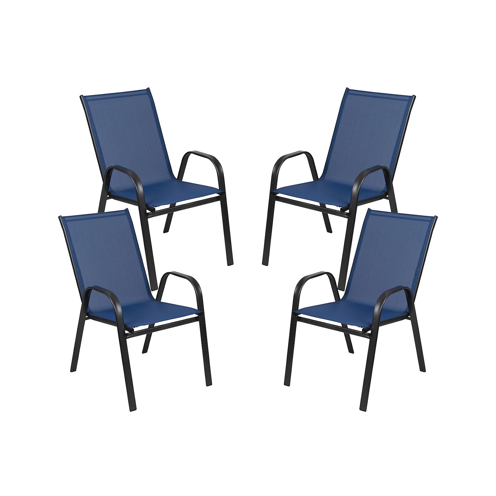 Flash Furniture Brazos Flex Comfort Outdoor Stack Patio Chair 4-piece Set | Kohl's