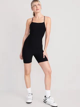 PowerLite Lycra® ADAPTIV Square-Neck Short Bodysuit for Women -- 6-inch inseam | Old Navy (US)