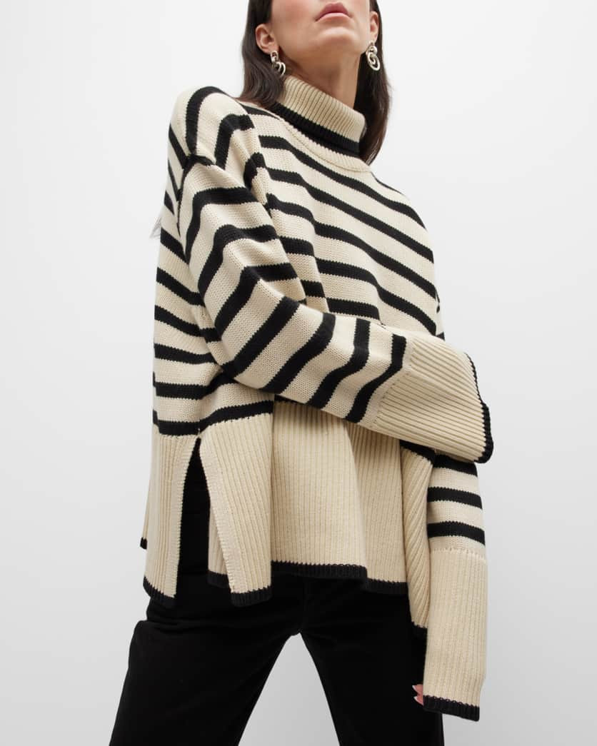 Signature Stripe Wool Turtleneck | Neiman Marcus