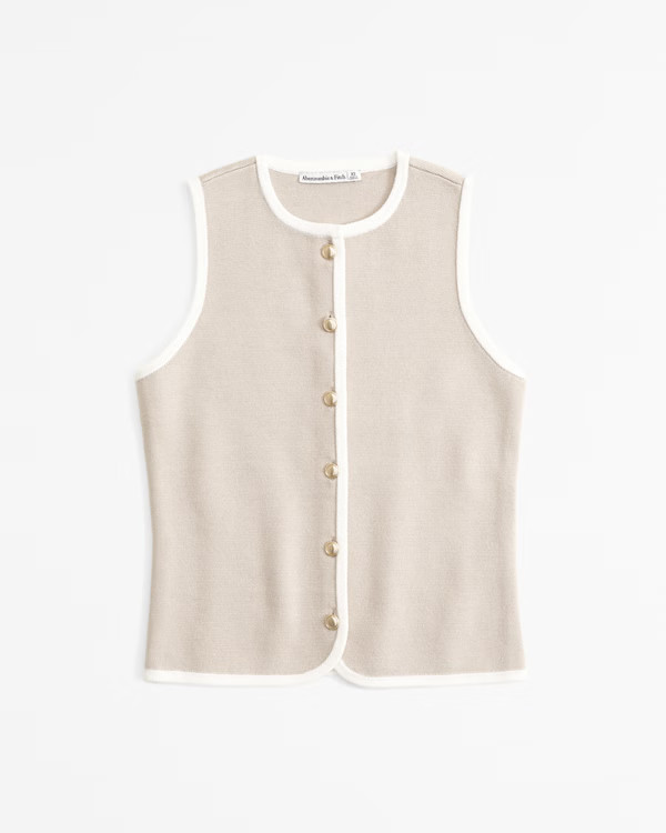 Women's LuxeLoft Button-Up Crew Sweater Vest | Women's Fall Preview | Abercrombie.com | Abercrombie & Fitch (US)