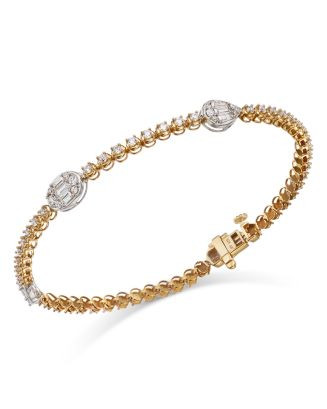 Diamond Station Tennis Bracelet in 14K Yellow Gold, 1.50 tcw | Bloomingdale's (AU)