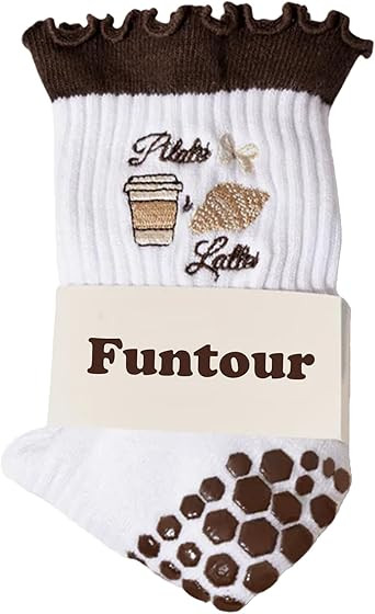 Pilates Grip Yoga Socks For Women Barre Socks Cute Athletic Non Slip Sock Crew For Workout Hospit... | Amazon (US)