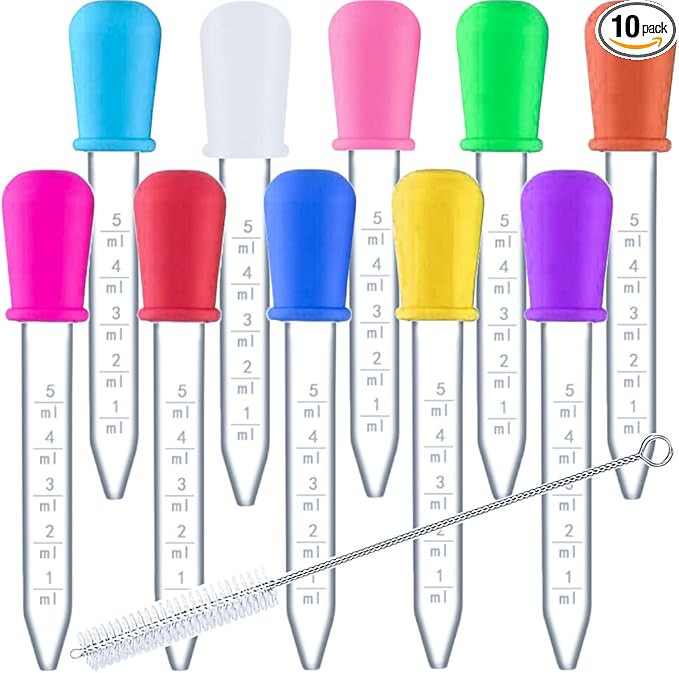 HiMo 10 Pack Liquid Pipettes Droppers Silicone 5ml Clear Medicine Eye Dropper for Kids with Bulb ... | Amazon (US)